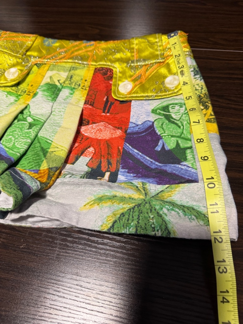 Custo Barcelona Multicolor Printed Mini Skirt with Yellow Waistband - Picture 5 of 5